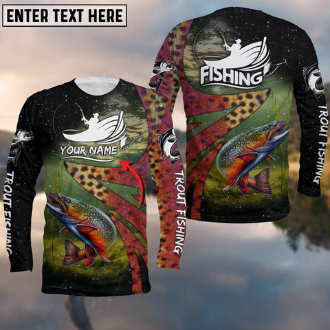 Maxcorners Fishing Trout Skin Customize Name 3D Shirts