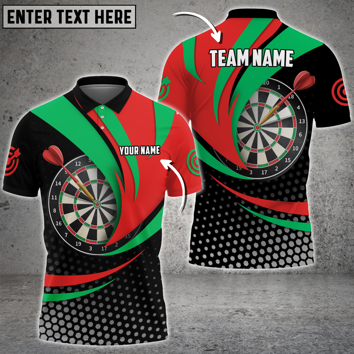 Maxcorners Curve Darts Personalized Your Name, Team Name 3D Shirt