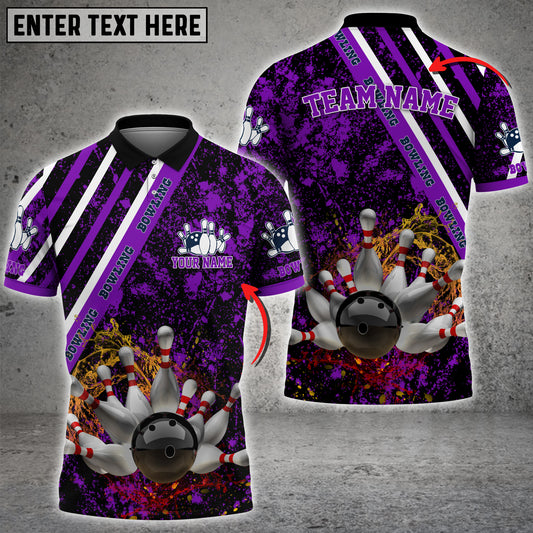 Maxcorners Water Splash Bowling And Pins Multicolor Option Customized Name 3D Shirt