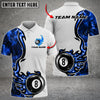 Maxcorners Billiards 8 Ball Fire Smoke Pattern Personalized Name 3D Shirt (Multi Color Options)