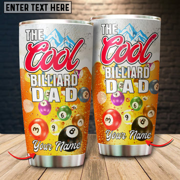 Maxcorners The Cool Billiard Dad Personalized Name Tumbler
