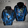 Maxcorners Billiards Abstract Grunge Texture Multicolor Option Customized Name 3D Hoodie