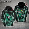 Maxcorners Billiards Abstract Grunge Texture Multicolor Option Customized Name 3D Hoodie