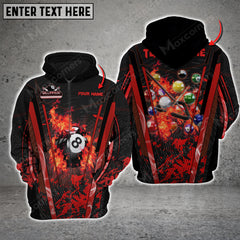 Maxcorners Billiards Abstract Grunge Texture Multicolor Option Customized Name 3D Hoodie
