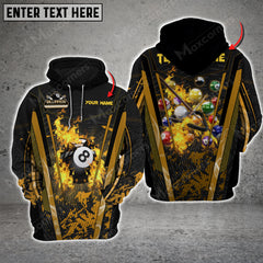 Maxcorners Billiards Abstract Grunge Texture Multicolor Option Customized Name 3D Hoodie