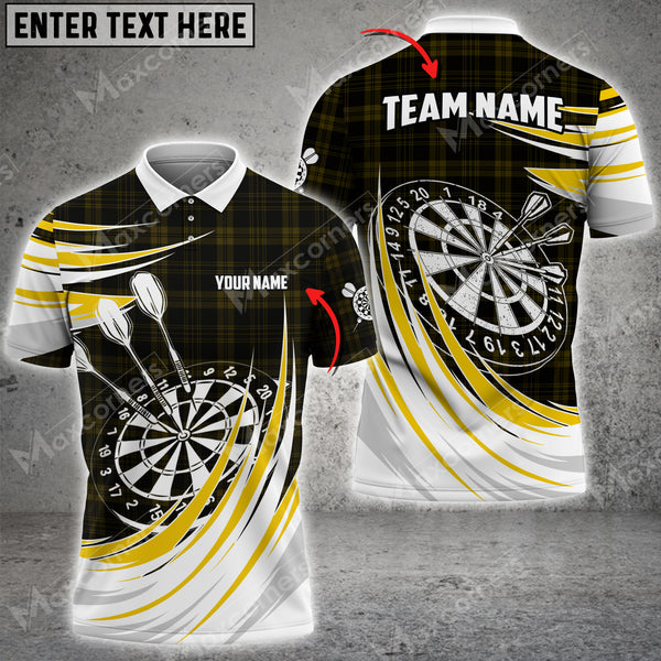 Maxcorners Darts Plaid Color Options Personalized Name, Team Name Unisex 3D Shirt