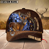 Maxcorners Deer Hunting Art Brown Leather Pattern Personalized Cap 3D Multicolored
