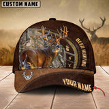 Maxcorners Deer Hunting Art Brown Leather Pattern Personalized Cap 3D Multicolored