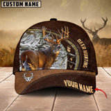 Maxcorners Hunting Deer Leather Zip Pattern Personalized Hats 3D Multicolored
