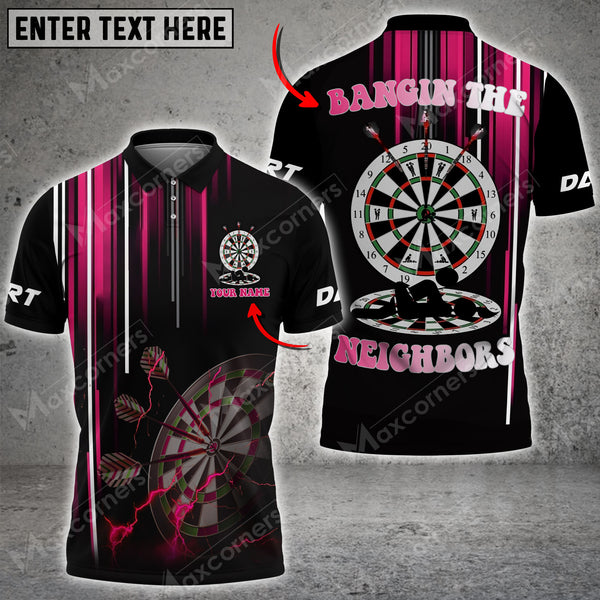 Maxcorners Pink Sexy Dart Board Personalized Name, Team Name 3D Shirt