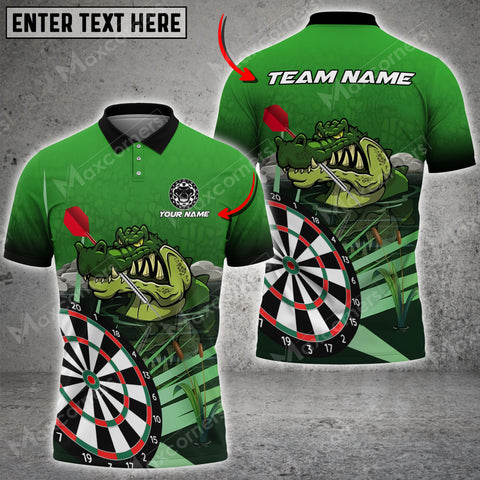 Maxcorners Swamp Crocodile Darts Board Green Personalized Name, Team Name 3D Shirt