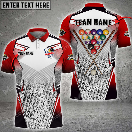 Maxcorners Billiards Sport Ball Color Personalized Name 3D Shirt (Multi Color Options)