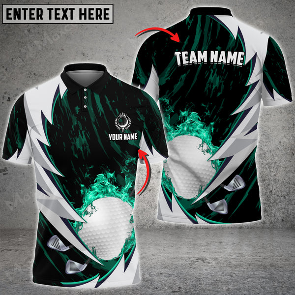 Maxcorners Golf Fire Thunderstorm Multicolor Option Customized Name 3D Shirt