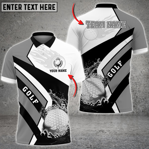 Maxcorners Golf Fire And Water Multicolor Option Customized Name 3D Shirt