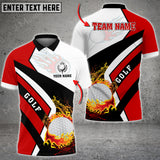 Maxcorners Golf Fire And Water Multicolor Option Customized Name 3D Shirt