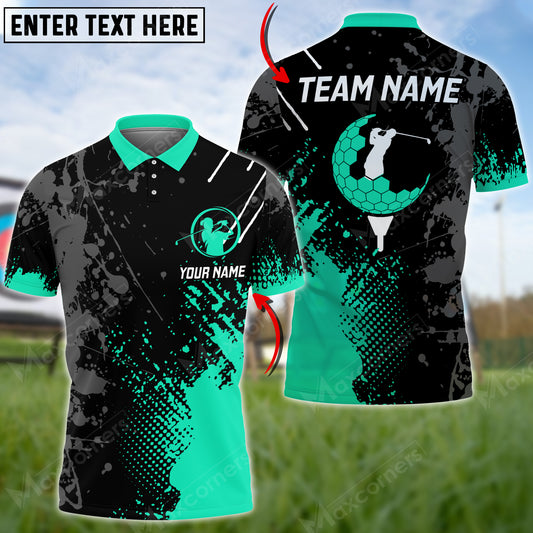Maxcorners Golf Paint Color Style Multicolor Option Customized Name 3D Shirt