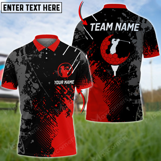Maxcorners Golf Paint Color Style Multicolor Option Customized Name 3D Shirt