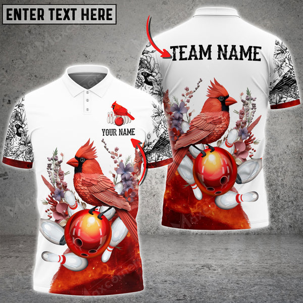 Maxcorners Bowling And Pins Cardinal Customized Name And Team Name 3D Shirt