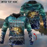 Maxcorners Personalized Name Bass Fishing Master Baiter Shirts For Men And Women 3D