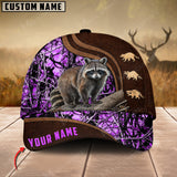 Maxcorners Hunting Racoon Brown Leather Pattern Personalized Hats 3D Multicolored