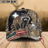 Maxcorners Premium Loralle Hunting Racoon Under God Personalized Hats 3D Multicolored