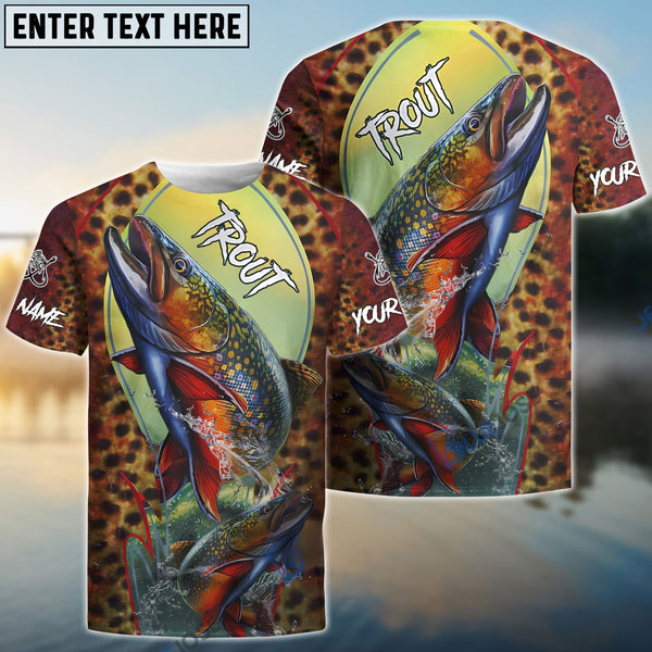 Maxcorners Fishing Trout Customize Name 3D Shirts