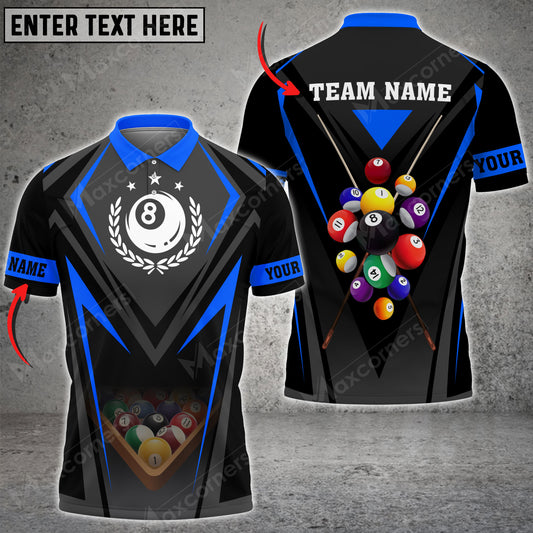 Maxcorners Billiards 8 Ball For Team Multi Color Options Personalized Name 3D Shirt