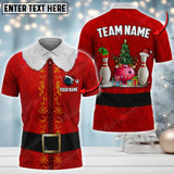 Maxcorners Bowling And Pins Christmas Elf Customized Name And Team Name 3D Shirt