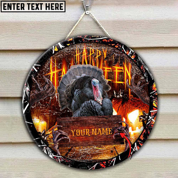 Maxcorners Turkey Hunting Personalized Name Halloween Wooden Sign