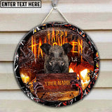 Maxcorners Boar Hunting Personalized Name Halloween Wooden Sign