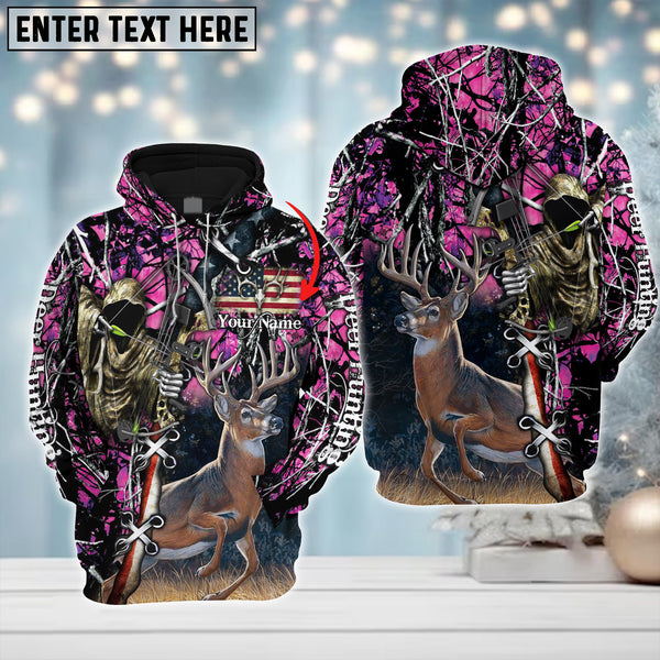 Maxcorners Custom Name Hunting Deer American ( Multicolor Option ) Shirt 3D All Over Printed Clothes