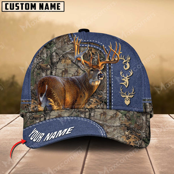 Maxcorners The Best Hunting Deer Jean Pattern Personalized Hats 3D Multicolored
