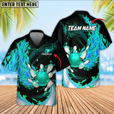 Maxcorners Breath Of Fire Bowling And Pins Multicolor Option Customized Name Hawaiian Shirt