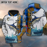 Maxcorners Fishing Blue Marlin Skin Gone Customize Name 3D Shirts