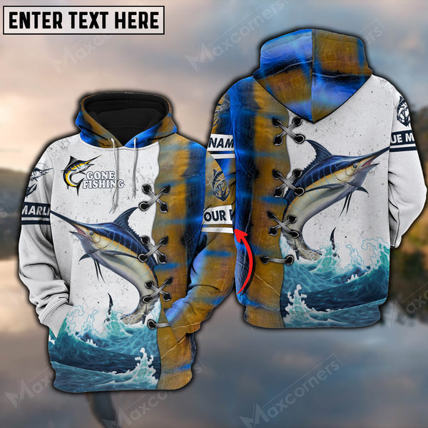 Maxcorners Fishing Blue Marlin Skin Gone Customize Name 3D Shirts