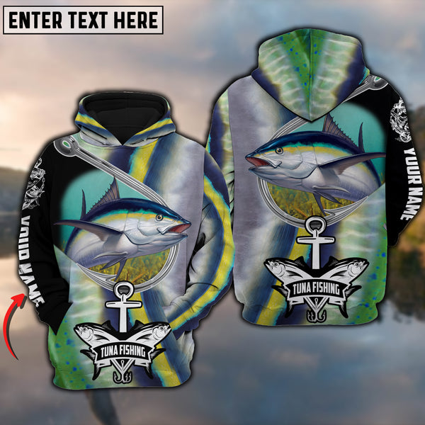 Maxcorners Personalized Tuna Fishing Hook 3D Hoodie