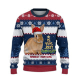 Maxcorners Rabbit Hunting Jolly Merry Christmas All Over Print Sweater