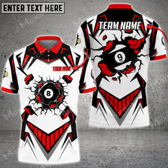 Maxcorners Billiards 8,9 Ball Pool Personalized Name 3D Shirt (Multi Color Options)