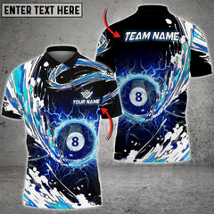 Maxcorners Billiards Ball 8 Tsunami Multicolor Option Personalized Name 3D Polo