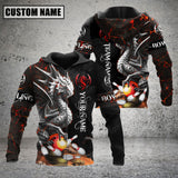 Maxcorners Custom Name Red Dragon Bowling 3D Hoodie