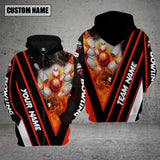 Maxcorners Custom Name Bowling On The Fire Red 3D Hoodie