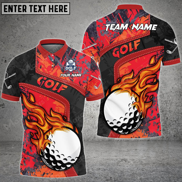 Maxcorners Golf Grunge Multicolor Option Customized Name 3D Shirt