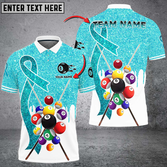 Maxcorners Billiard Awareness Edition Multicolor Option Customized Name 3D Shirt
