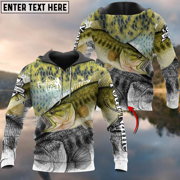 Maxcorners Bass Fishing Skin Cool Customize Name 3D Shirts