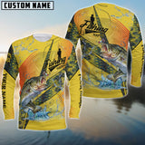 Maxcorners Personalized Name Largemouth Bass Fishing Shirts 3D