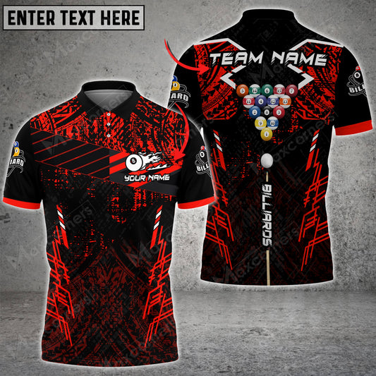 Maxcorners Billiards Maori Grunge Multicolor Option Customized Name 3D Shirt