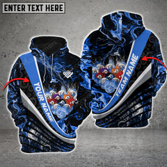 Maxcorners Billiards Red Thunder Multicolor Option Customized Name 3D Hoodie