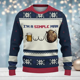 Maxcorners Boar And Beer Merry Christmas All Over Print Sweater