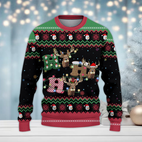 Maxcorners Deer Hunting Merry Christmas All Over Print Sweater