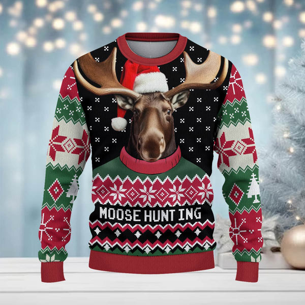 Maxcorners Hunting Merry Christmas (Multi Animal Options) All Over Print Sweater